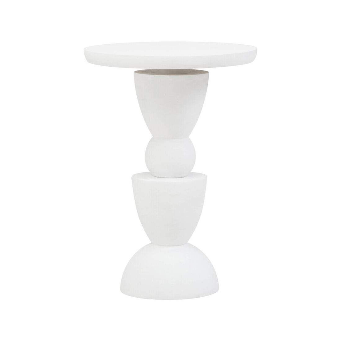 Walsa Whitewash Mango Wood Circle Column Detail Side Table