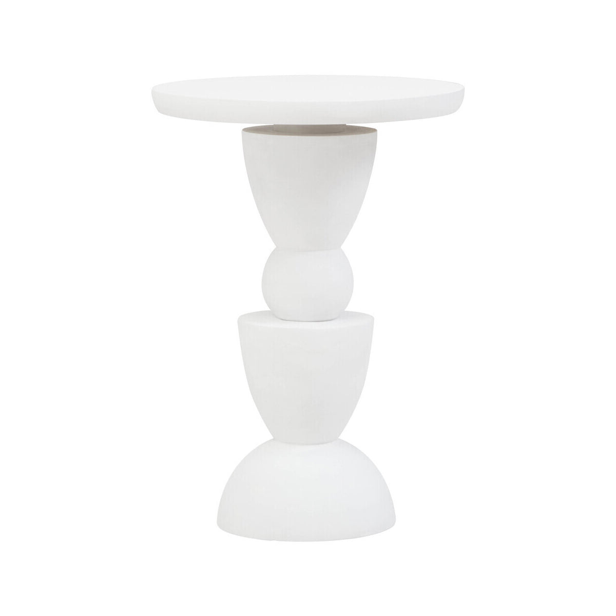 Walsa Whitewash Mango Wood Circle Column Detail Side Table