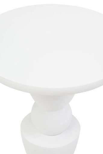 Walsa Whitewash Mango Wood Circle Column Detail Side Table