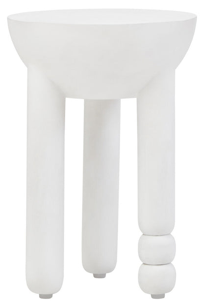 Walsa Whitewash Mango Wood Column Detail Round Side Table