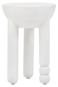 Walsa Whitewash Mango Wood Column Detail Round Side Table