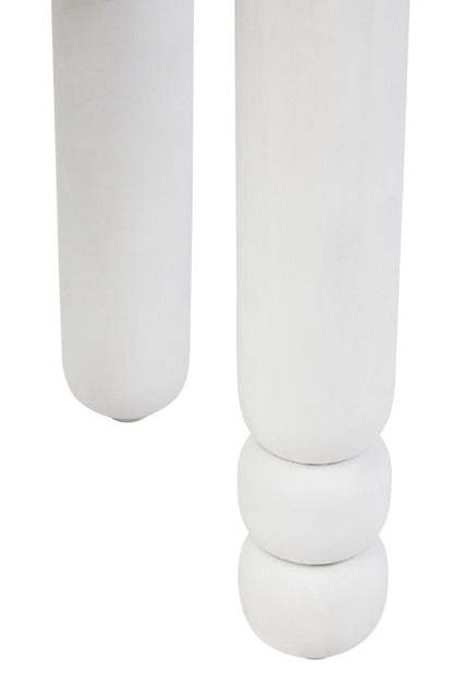 Walsa Whitewash Mango Wood Column Detail Round Side Table