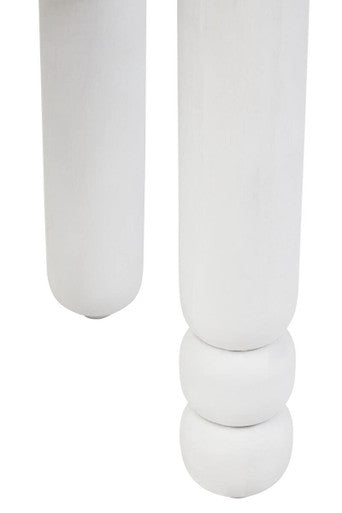 Walsa Whitewash Mango Wood Column Detail Round Side Table