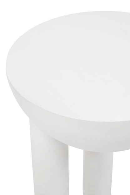 Walsa Whitewash Mango Wood Column Detail Round Side Table
