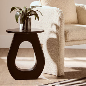 Walsa Black Finish Mango Wood Accent Table