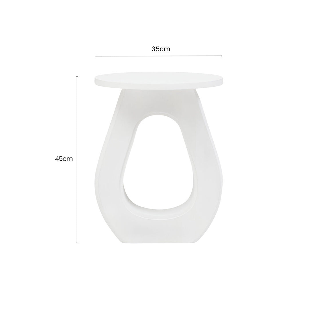 Whitewash Finish Mango Wood Accent Table with Horseshoe Cutout Base, Walsa