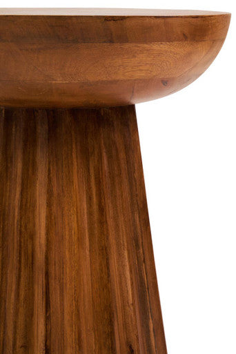 Walsa Natural Mango Wood Carved Ridge Side Table