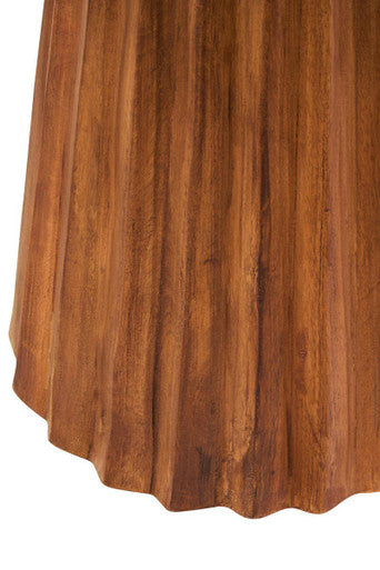 Walsa Natural Mango Wood Carved Ridge Side Table