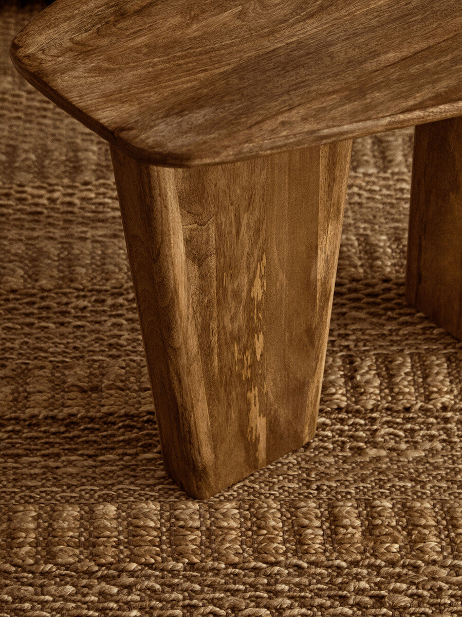 Walsa Natural Finish Mango Wood Coffee Table