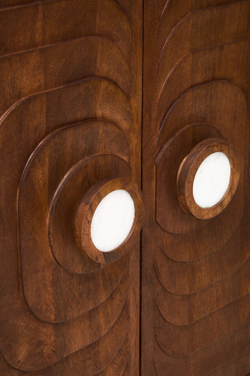 Sangar Two Door Mango Wood Carved Cabinet - Image 11