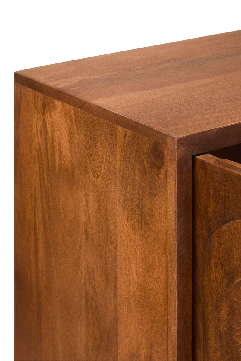 Sangar Two Door Mango Wood Carved Design Cabinet