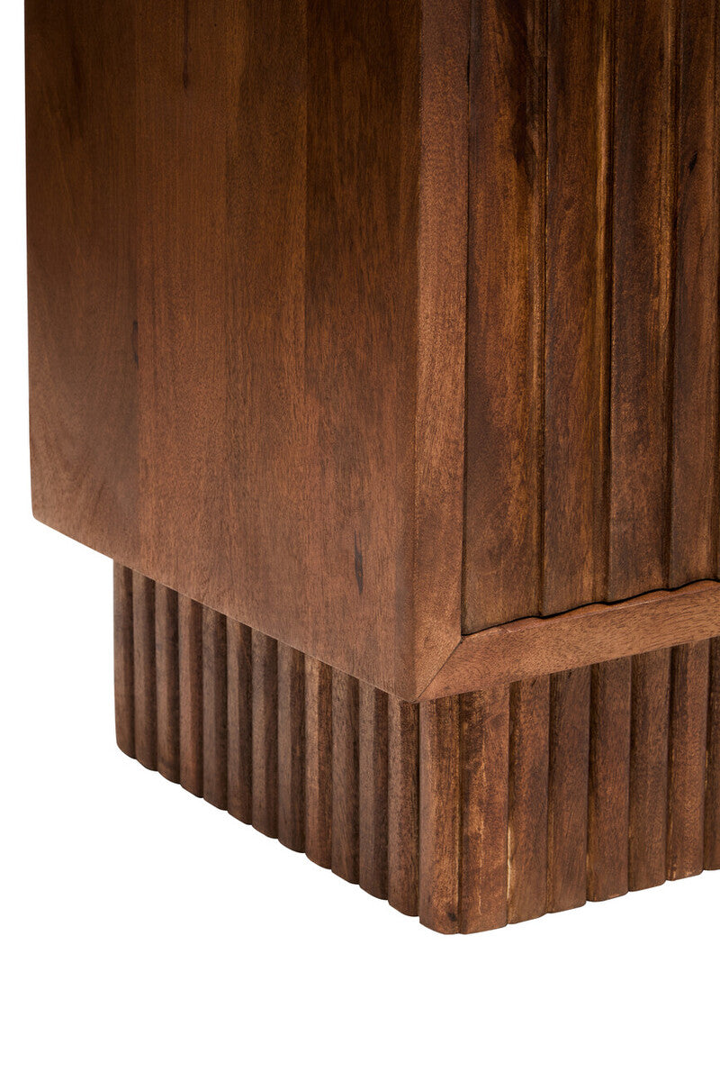 Sangar Two Door Mango Wood Carved Design Sideboard