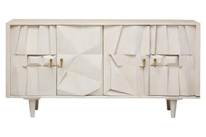 Sita Four Door Mango Wood Abstract Design Sideboard
