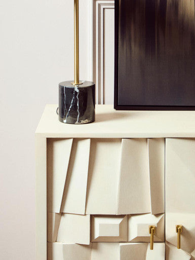 Sita Four Door Whitewash Mango Wood Abstract Sideboard - Image 8