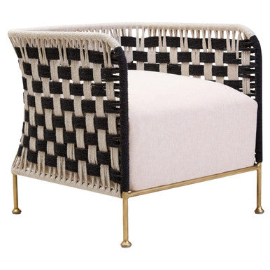 Satna Jute Black And White Design Chair