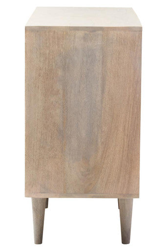 Satna Two Door Greywash Carved Mango Wood Sideboard - Image 4