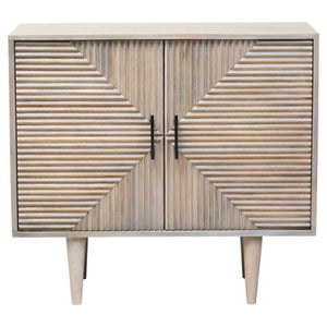 Satna Jute Black and White Design Mango Wood Sideboard