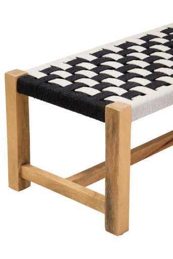 Satna Black And White Jute Bench - Image 9