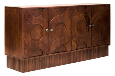 Siva Four Door Mango Wood Hammered Sideboard - Image 3