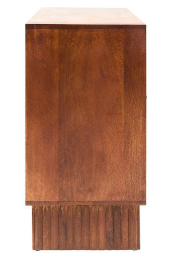 Siva Four Door Mango Wood Hammered Sideboard - Image 4
