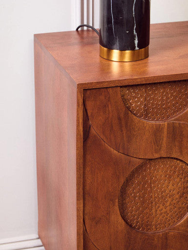 Siva Four Door Mango Wood Hammered Sideboard - Image 9