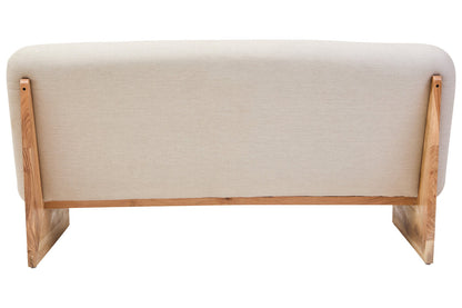 Parova Two Seater Linen Texture Armless Sofa With Wood Base