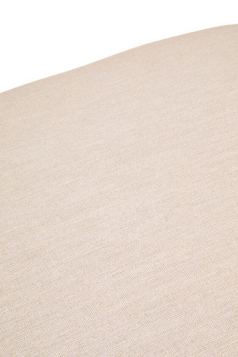 Parova Cream Linen Textured Footstool With Wood Base - Image 7