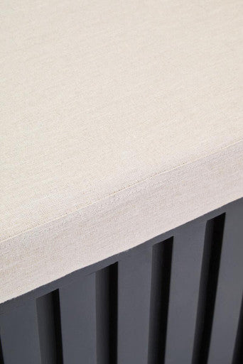 Perdoba Black Mango Wood and Cream Linen Bench