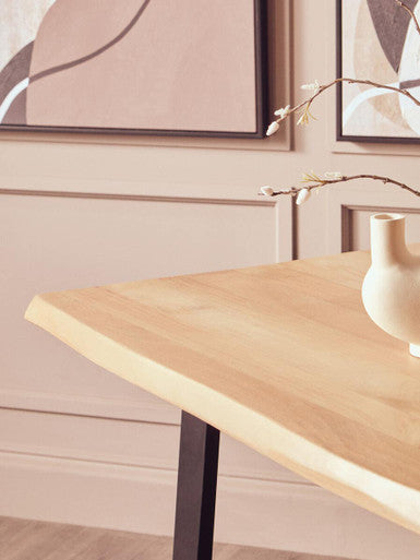 Persolo Mango Wood Live Edge Black Metal legs Dining Table