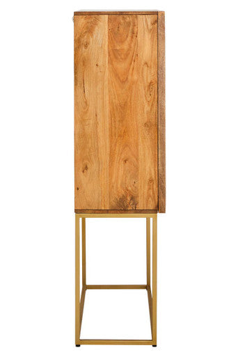 Teora Paper Rope Detail Two Door Mango Wood Cabinet - Image 4