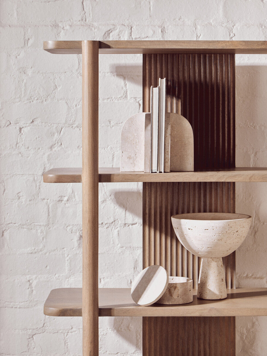 Torello Five Tier Grey Mango Wood Shelf Unit