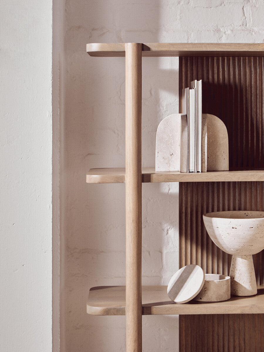 Torello Five Tier Grey Mango Wood Shelf Unit