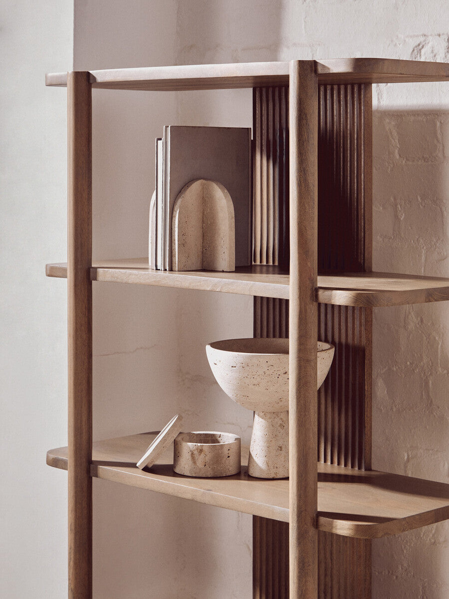 Torello Five Tier Grey Mango Wood Shelf Unit