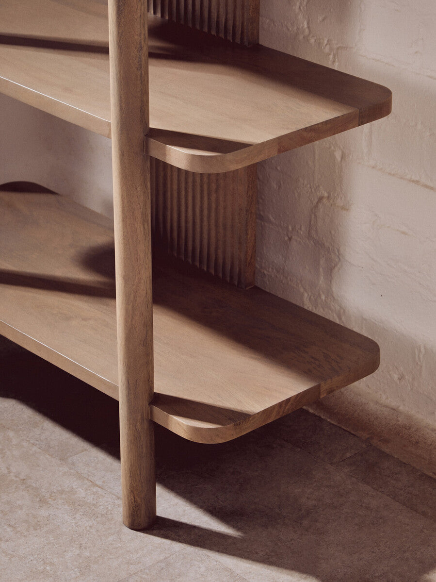 Torello Five Tier Grey Mango Wood Shelf Unit