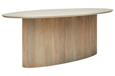 Torello Grey Mango Wood Oval Dining Table - Image 1