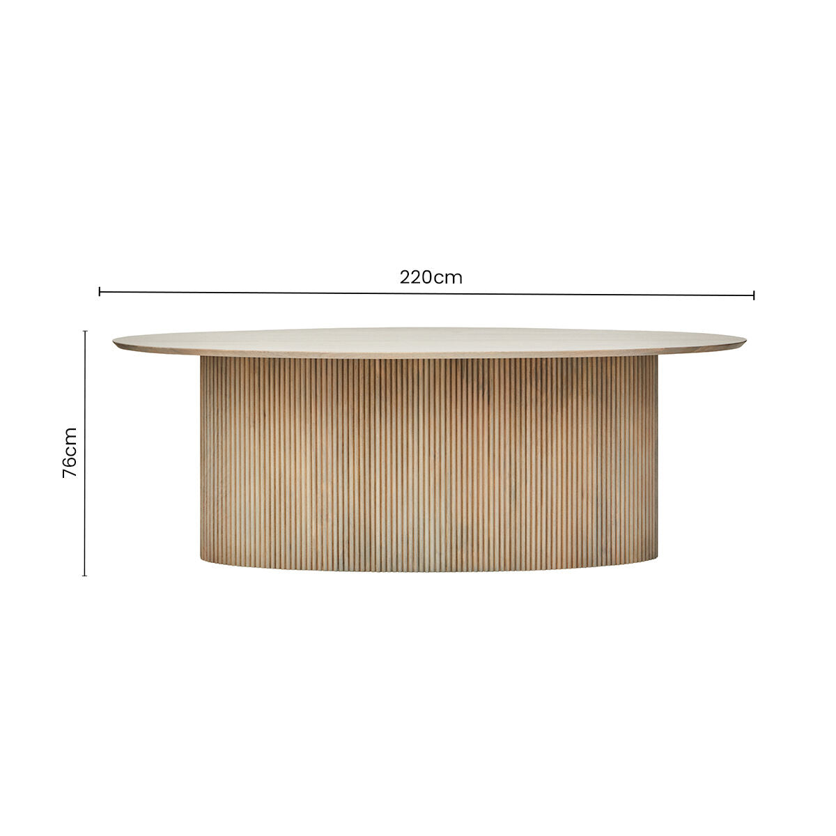 Torello Grey Wash Mango Wood Oval Dining Table