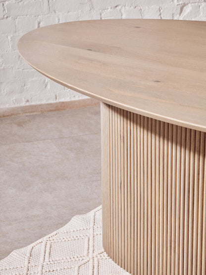 Torello Grey Wash Mango Wood Oval Dining Table