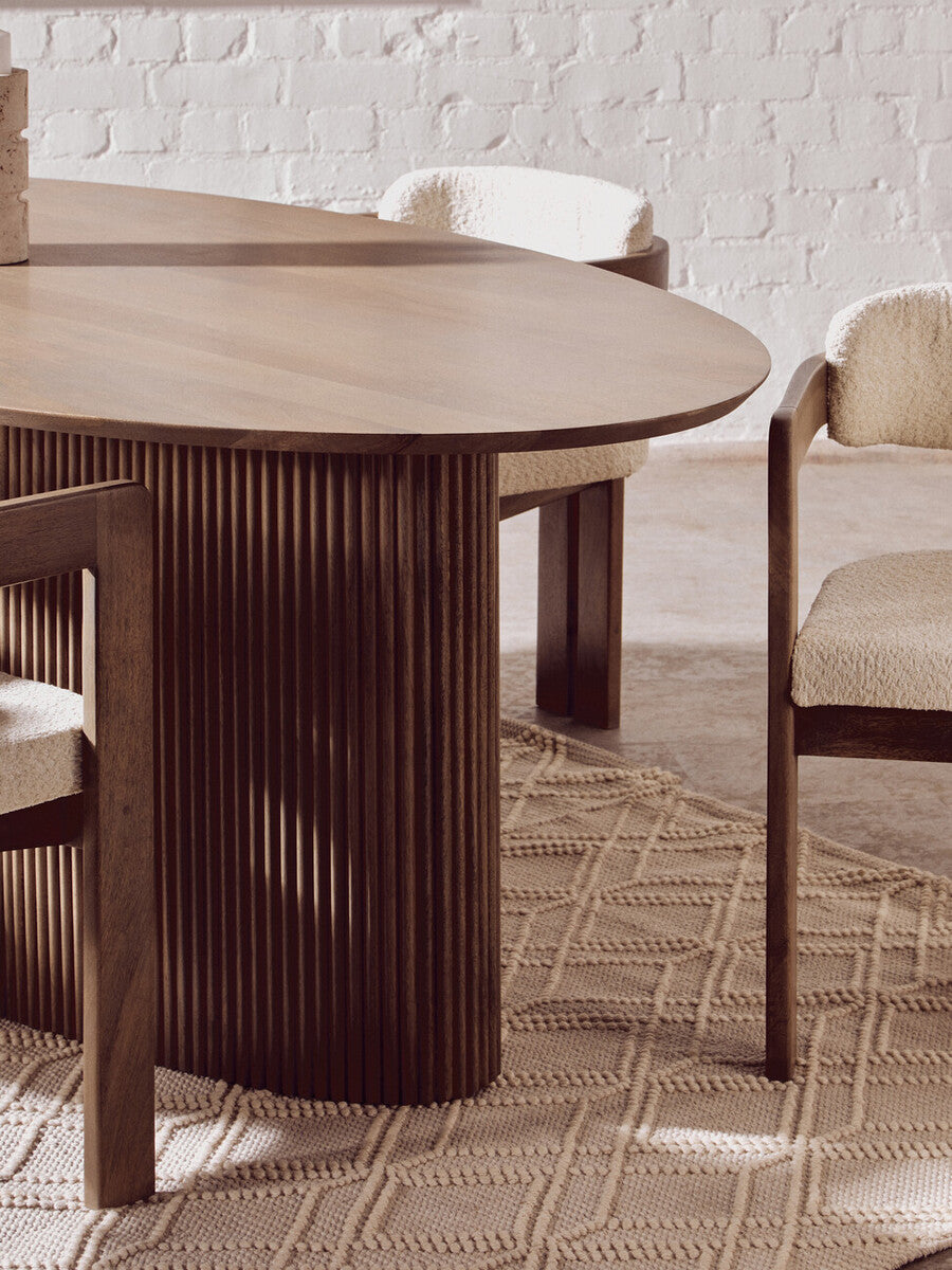 Torello Grey Wash Mango Wood Oval Dining Table