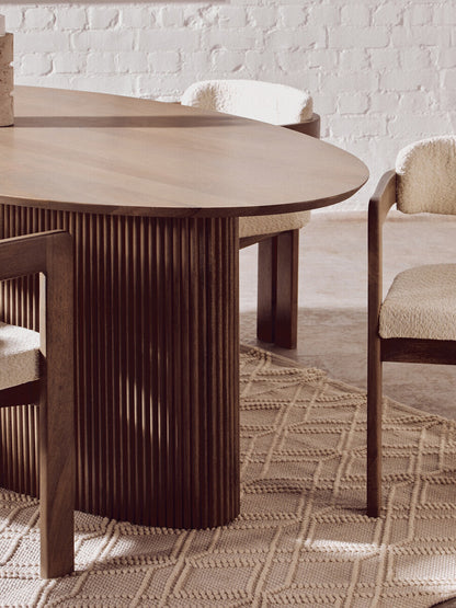 Torello Grey Wash Mango Wood Oval Dining Table