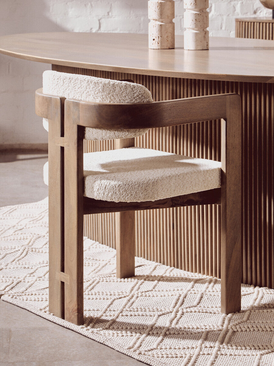 Torello Grey Wash Mango Wood Oval Dining Table
