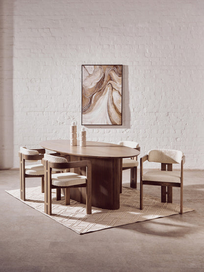 Torello Grey Wash Mango Wood Oval Dining Table