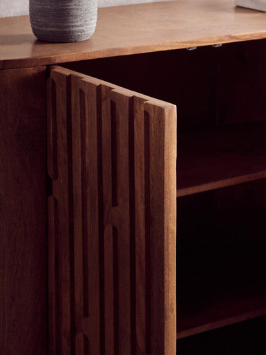 Torcino Two Door Brown Mango Wood Cabinet - Image 9