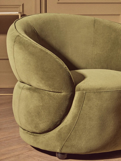 Darla Forest Green Curved Velvet Chair