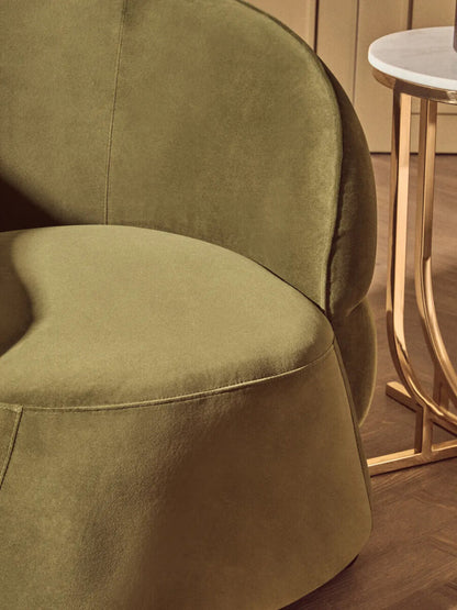 Darla Forest Green Curved Velvet Chair