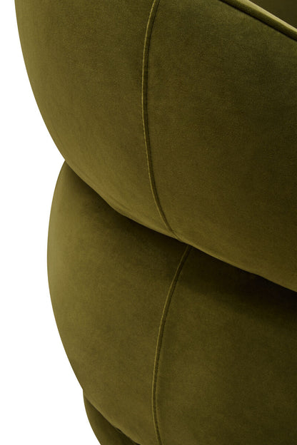 Darla Curve Forest Green Velvet Chair
