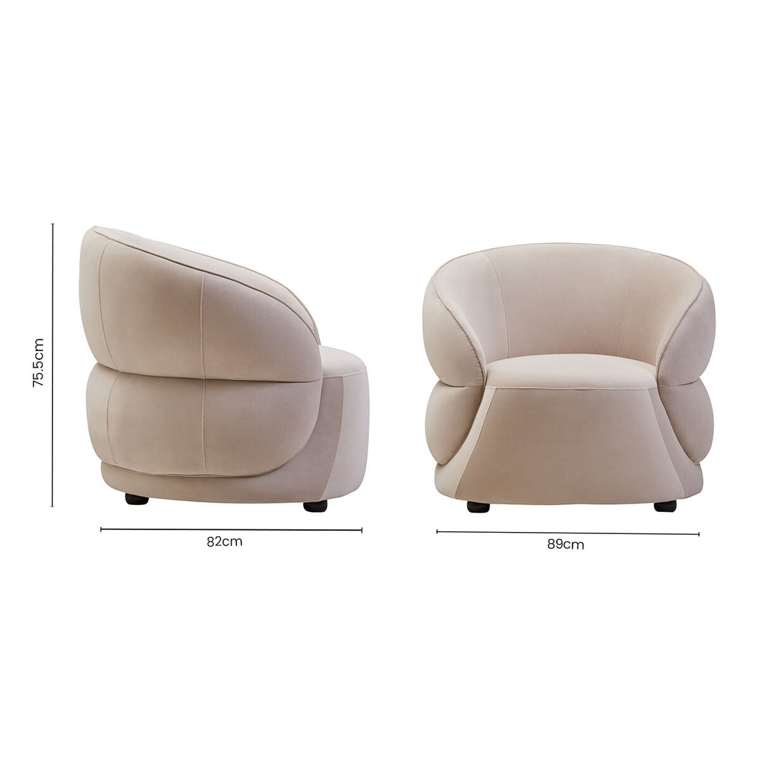 Darla Stone Velvet Curved Chair - Image 10