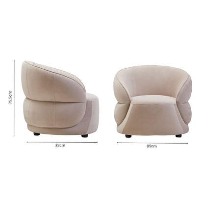 Darla Curve Stone Velvet Chair