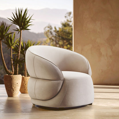 Darla Curve Stone Velvet Chair