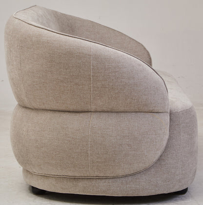 Daphne Curve Chenille Effect Taupe Three Seater Sofa