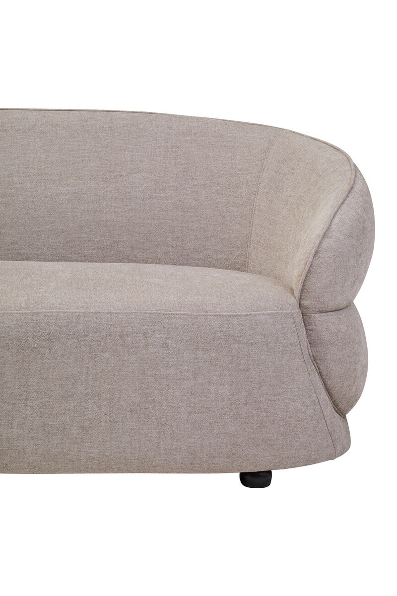 3 Seater Taupe Chenille Sofa, Daphne